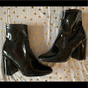 Steve Madden Patent Leather Block Heeled Boots
